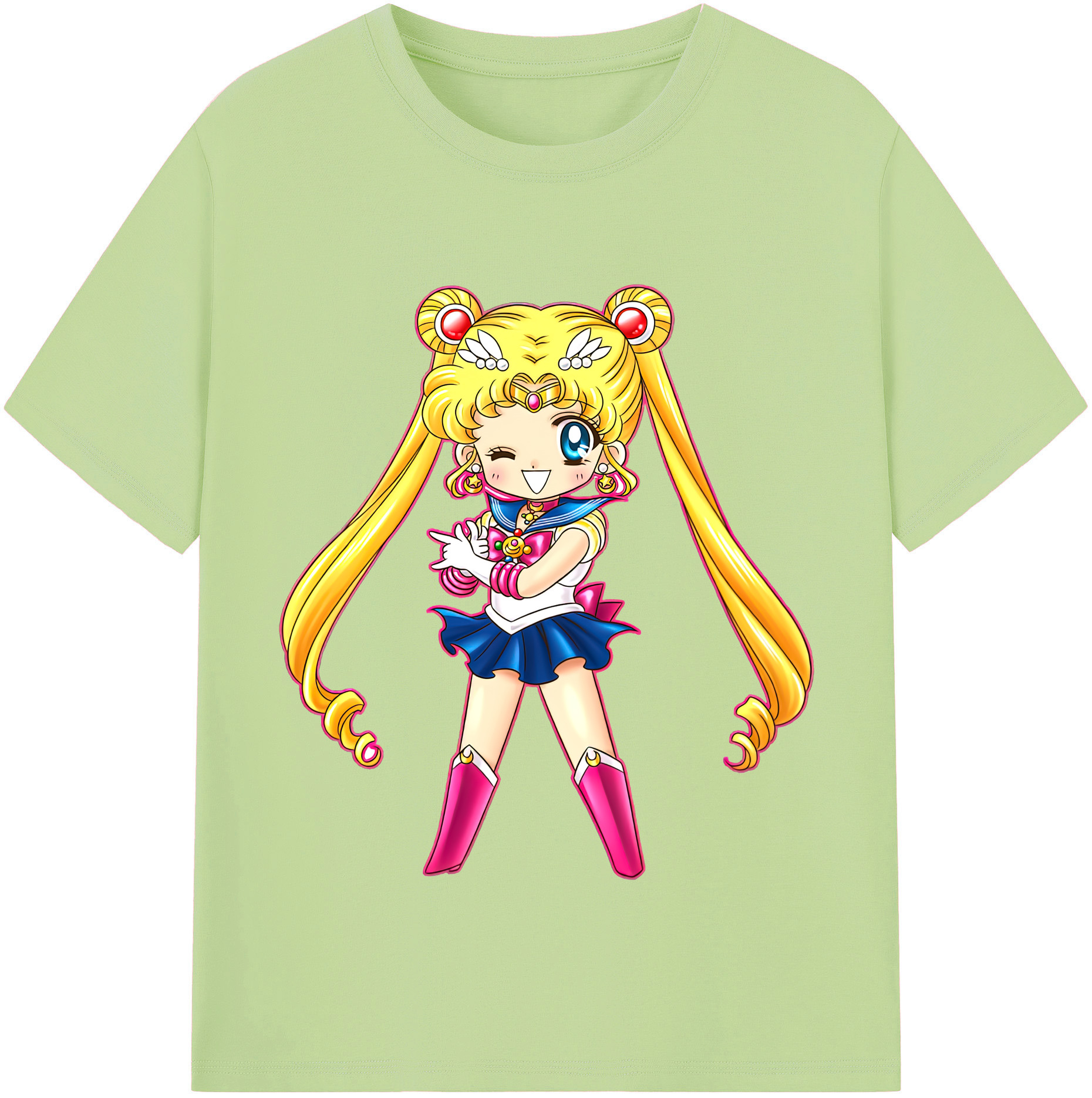 （画像用） 美少女戦士セーラームーン 月野 うさぎ つきの うさぎ Sailor Moon Tsukino Usagi 綿100％半袖Tシャツ（フロントプリント）